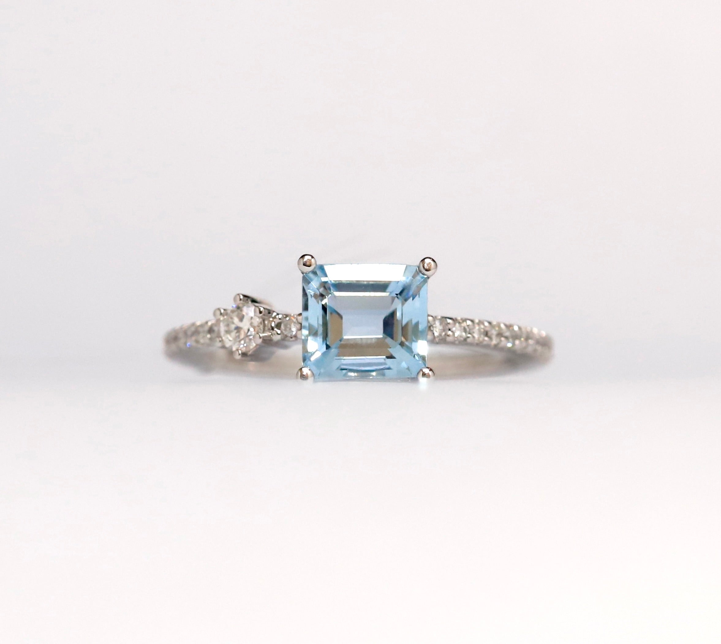 3 Ct Emerald Cut Aquamarine Diamond 925 Sterling Silver Vintage Halo W –  atjewels.in